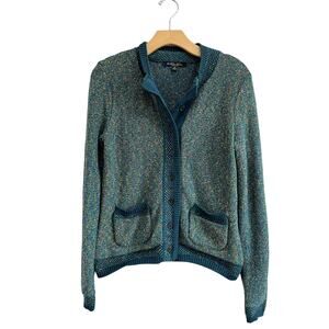 rooks Brothers Italian Yarn Sparkle Knit Cardigan Preppy Academia Size M